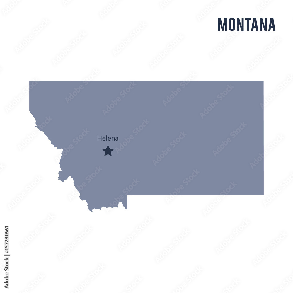 Vector map State of Montana isolated on white background. Vector map State of Montana isolated on white background.