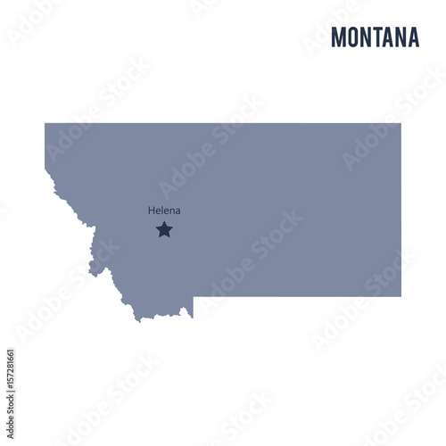 Vector map State of Montana isolated on white background.