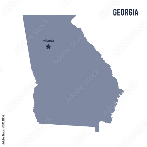 Vector map State of Georgia isolated on white background.