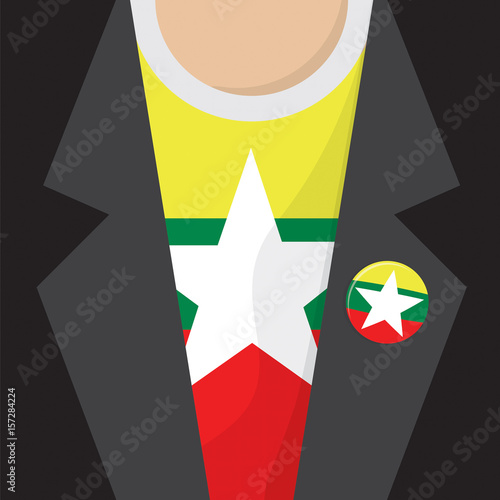 T-Shirt With Myanmar Flag Vector Illustration