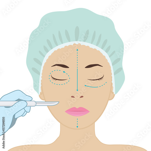 Plastic surgery. Woman face. face lifting beauty