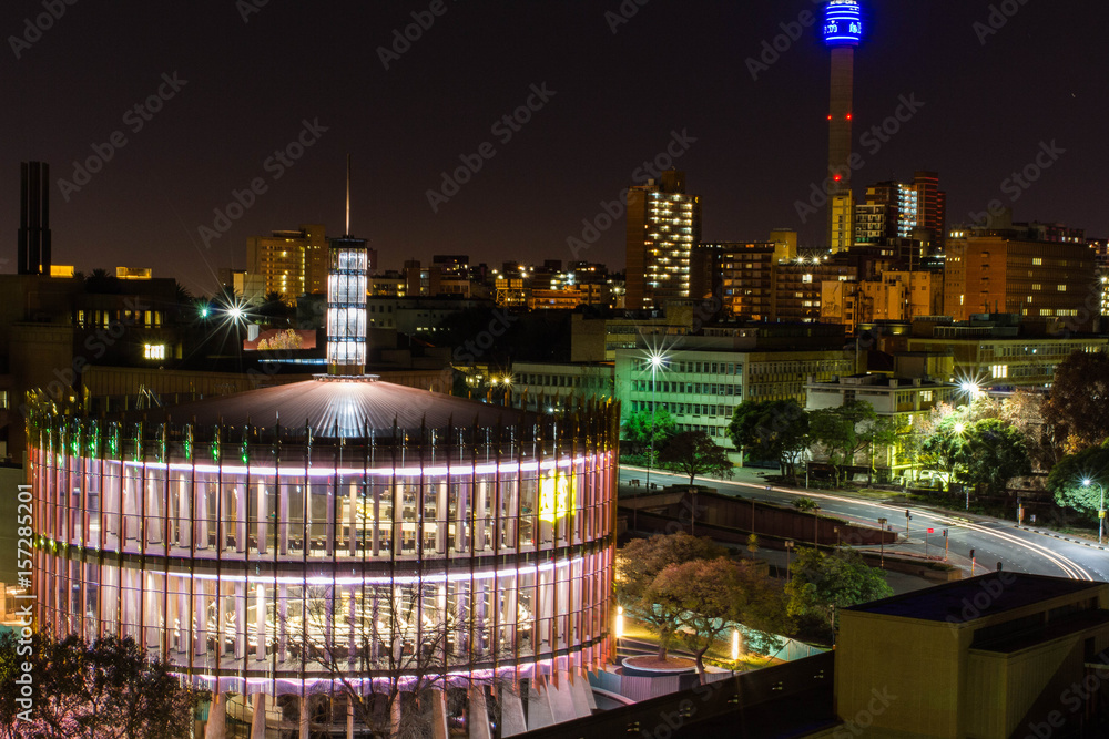 Naklejka premium Johannesburg City at Night