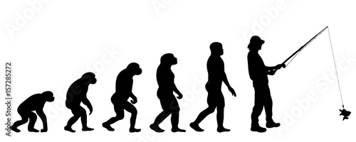 Vector silhouette of evolution of man.