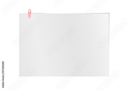 Vector empty mock up isolated on white background.  Vertical a4 leaf template isolated. Realistic illustration for your design. Blank sheet