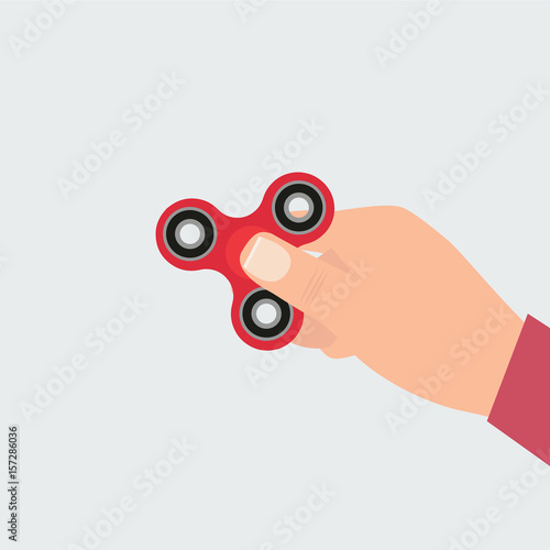 Hand spinner. Fidget toy for increased focus, stress relief. © Graphicroyalty