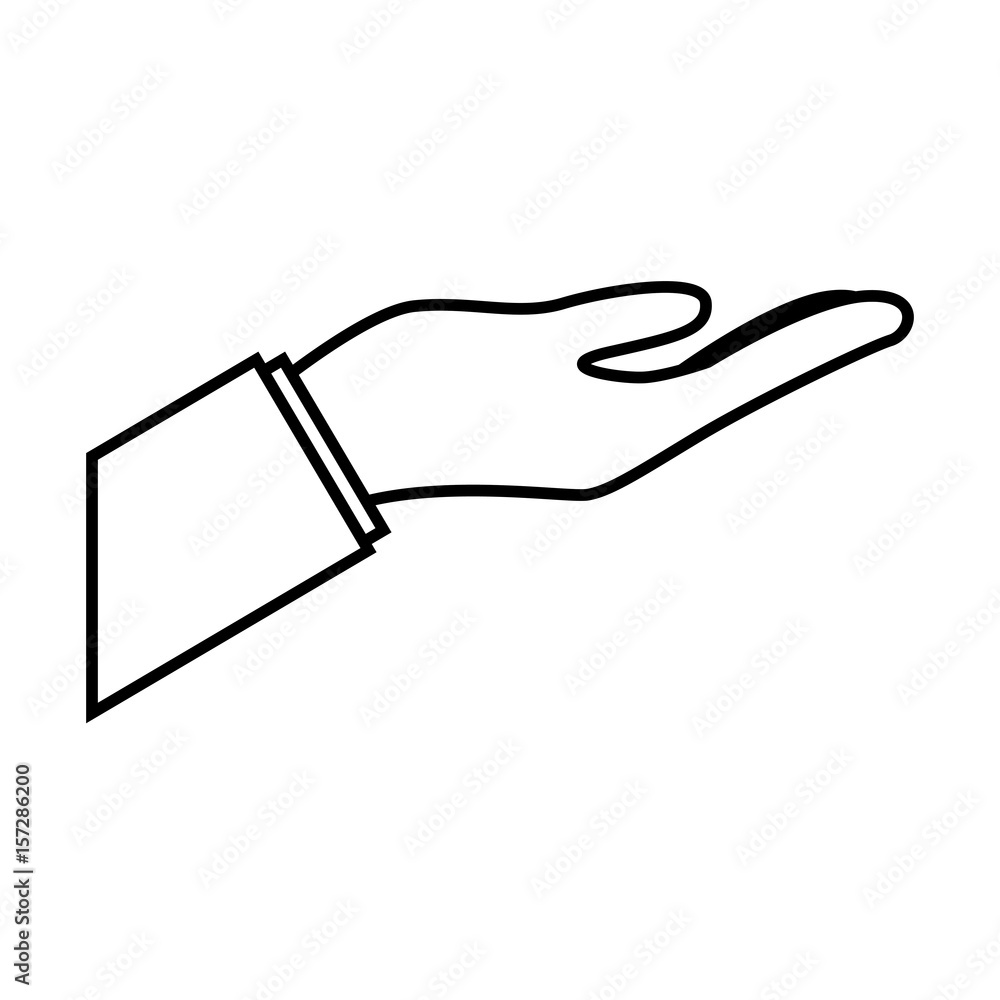 hand icon over white background. vector illustration