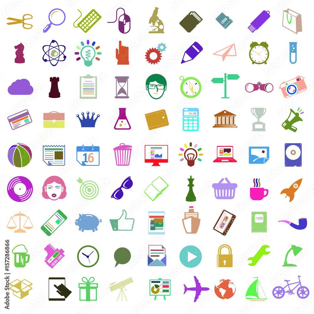 Minimalist flat ui vector design element and icon set. Minimalist flat ui vector design element and icon set.