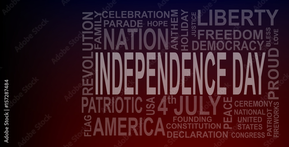 independence day card red and blue background