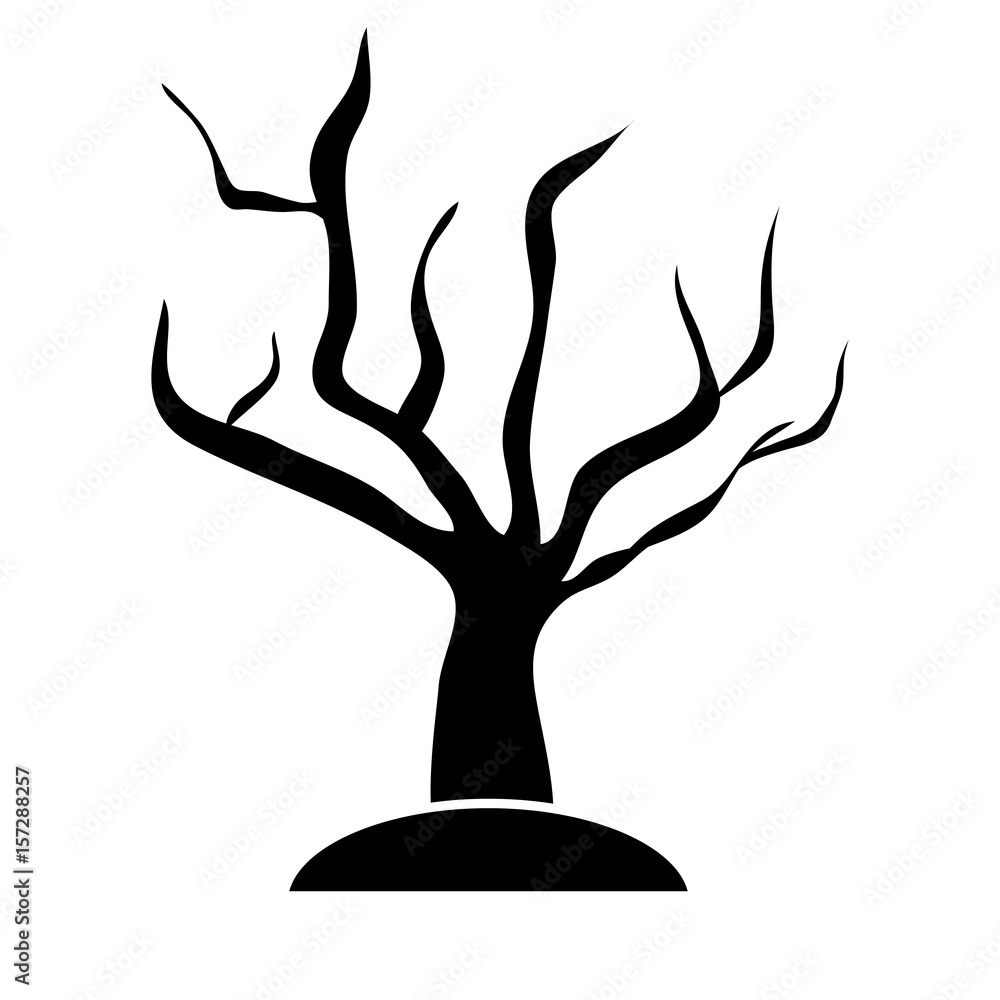 dry tree icon over white background. vector illustration