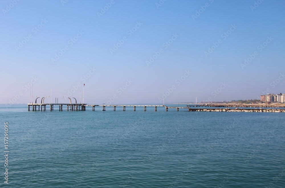 Pier on the island Lido di Venezia, Venice, Italy, Europe.