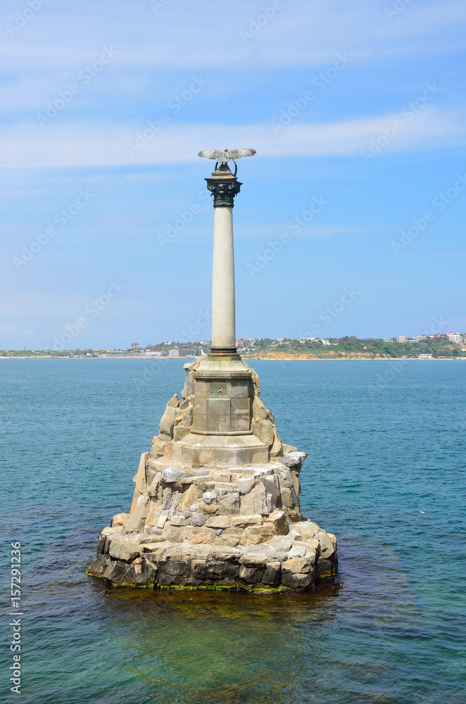 Памятник затопленным кораблям в Севастополе. Крым, Россия