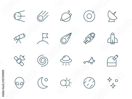 Space icons set