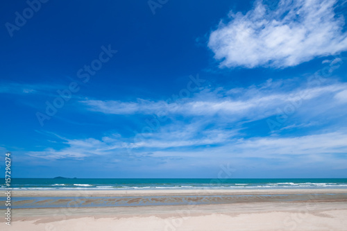 A beautiful clear sky and seascape of the beach in Thailand