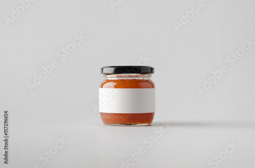 Quince Preserve Jar Mock-Up - Blank Label