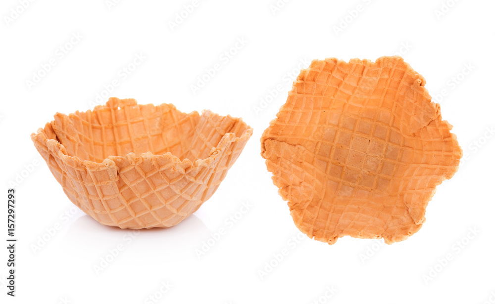 waffle bowl on white background waffle bowl on white background