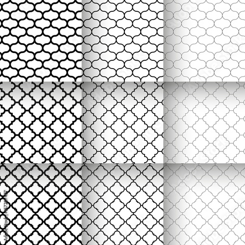 Traditional quatrefoil lattice seamless patterns photo