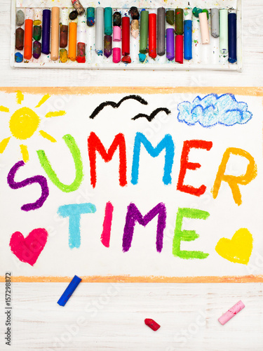 Colorful drawing: words SUMMER TIME