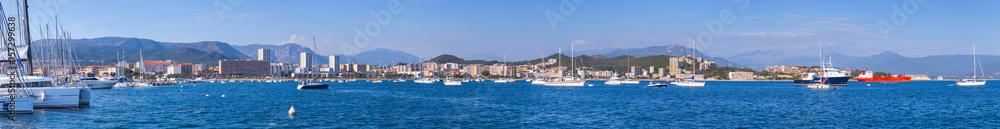 Panoramic photo. Port of Ajaccio, Corsica