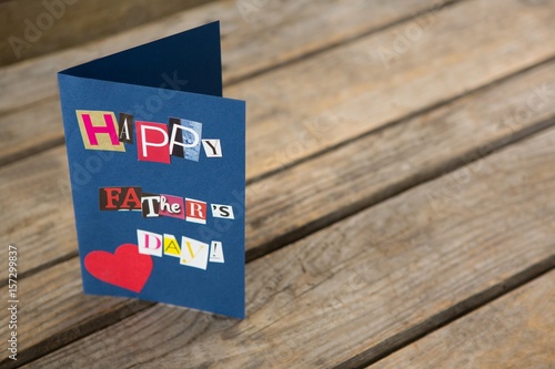 High angle view of fathers day greeting card