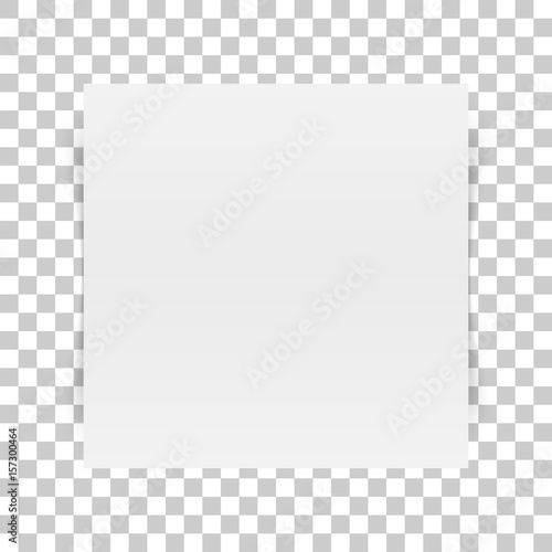 Square white Paper Sheet with Transparent Shadow photo
