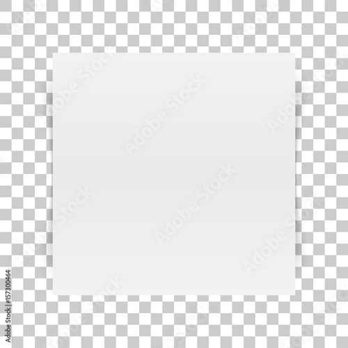 Square white Paper Sheet with Transparent Shadow
