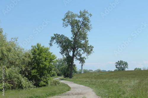 trail, lighthouse, field