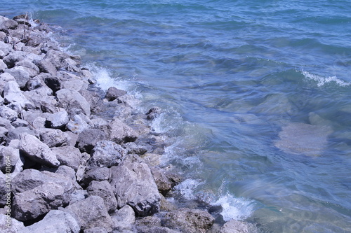 rock, wave, shore