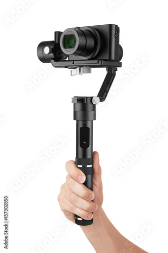 Digital camera with gimbal in hand