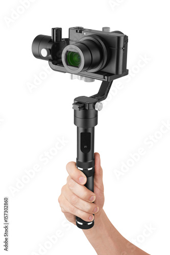 Digital camera with gimbal in hand