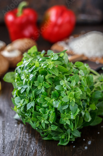 Bazil leaves on kitchen