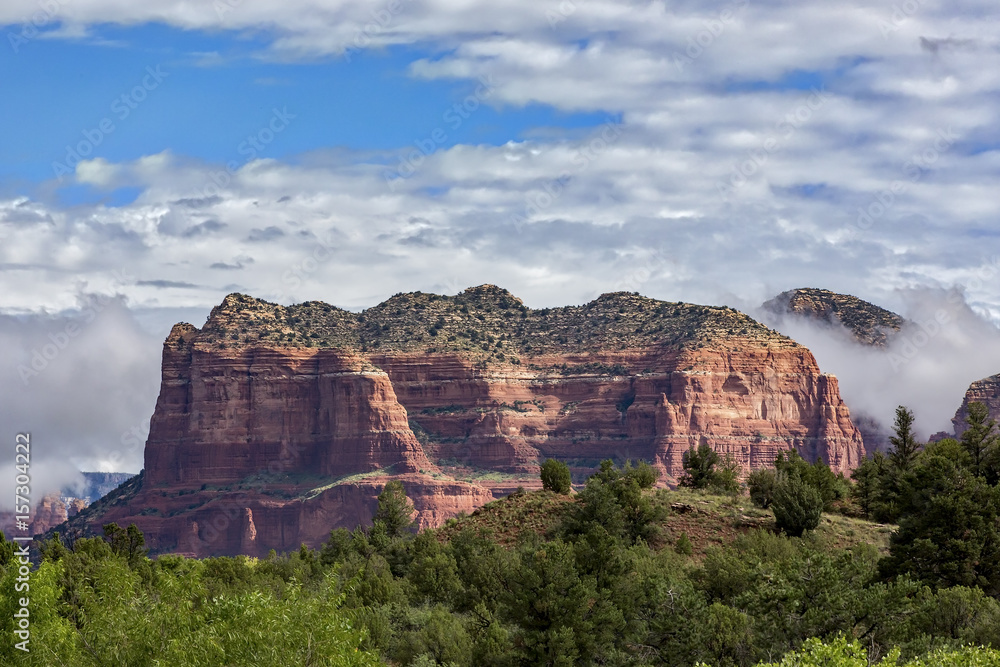 A clearing storm over the Sedona Arizona Landscape.