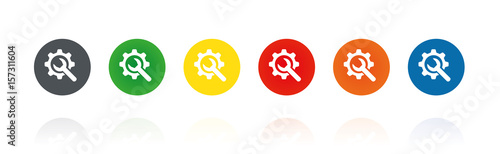 Schraubenschlüssel mit Zahnrad - Farbige Buttons