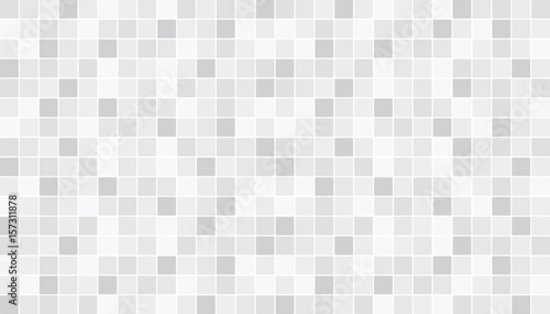 White and gray ceramic floor and wall tiles. Abstract vector background. Geometric mosaic texture. Simple seamless pattern for backdrop, advertising, banner, poster, flyer or web
