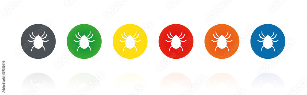 Zecke - Allergie - Farbige Buttons Zecke - Allergie - Farbige Buttons