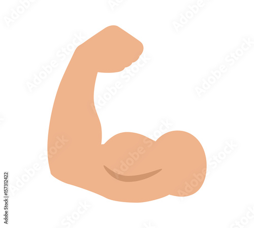 Photo Flexing bicep muscle strength or arm workout flat vector color icon for exercise