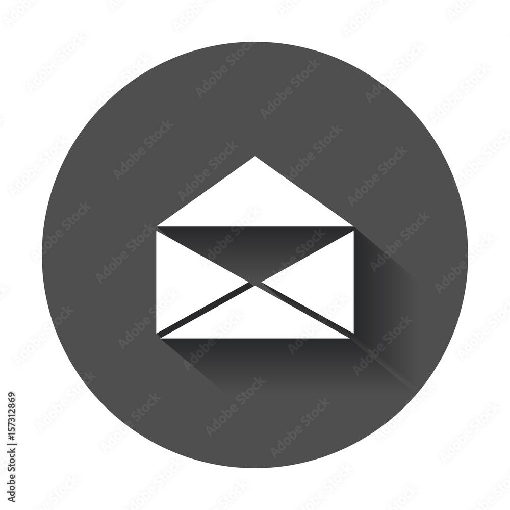 Mail envelope icon vector. Symbols of email flat vector illustration with long shadow. Mail envelope icon vector. Symbols of email flat vector illustration with long shadow.
