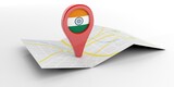 India map pointer on white background. 3d illustration