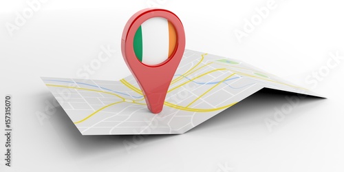Ireland map pointer on white background. 3d illustration Free Download Ireland map pointer on white background. 3d illustration - GFXLoad