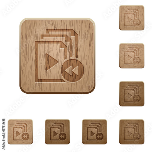 Playlist fast backward wooden buttons