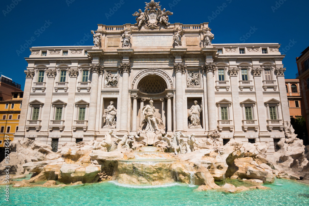 View of The Famous Trevi Fountain in Rome
