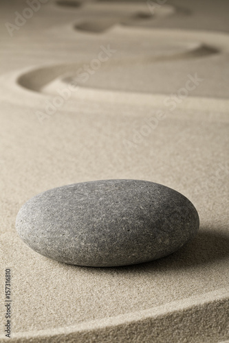 Zen buddhism sand and stone garden, yoga meditation background..