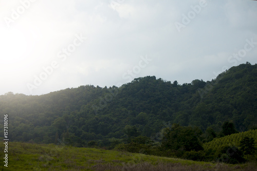 Landscape of mountain on daytime in Thailand.