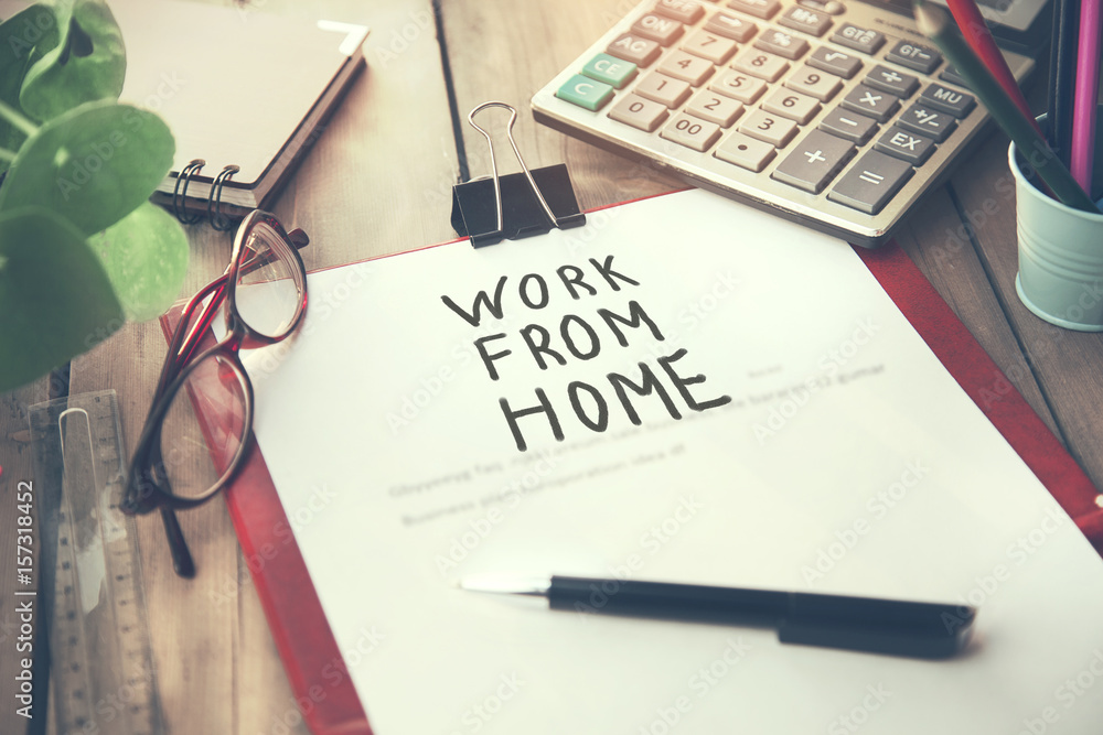work from home text on page work from home text on page