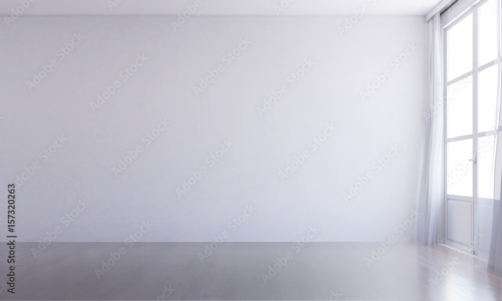3D rendering interior of white empty room 3D rendering interior of white empty room