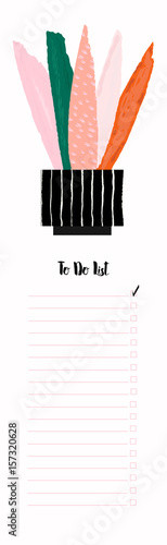 Hand drawn creative, abstract vector to do list template. 