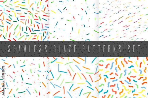 Seamless glaze patterns set