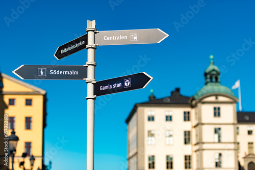 Gamla stan sign in Stockholm, Sweden