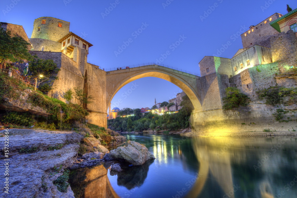 Stari Most, old bridge, Mostar, Bosnia and Herzegovina