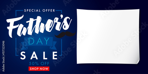 Father`s Day special offer SALE banner. Special offer Fathers Day sale promotion vector design