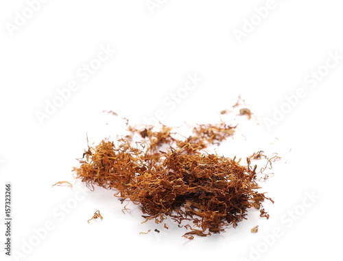 Pile additive free tobacco without isolated on white background
